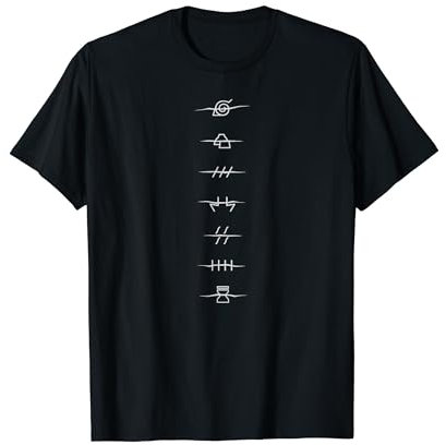 Naruto Shippuden Anti-Dorf-Symbole Kurzarm T-Shirt
