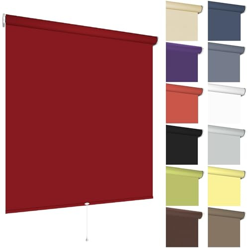 Springrollo Sonnenschutz Fenster, 62 x 180 cm Dunkelrot lichtdurchlässig
