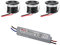 VBLED© 3er KITVISUM 1W Mini-Einbauspot Mini Spot IP65 Warmweiss Inkl. IP67 LED Trafo