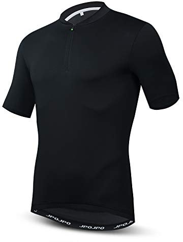 Herren Radtrikot Kurzarm Outdoor Biking Bekleidung mit 3 Gesäßtaschen, schwarz, Groß