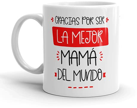 Kembilove Taza regalo día de la madre – Tazas Desayuno para Mamá con Mensaje Gracias por ser la Mejor mamá del mundo – Tazas originales – Regalo para madres