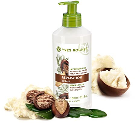 Yves Rocher Körpercreme mit Sheabutter, repariert und nährt, trockene Haut, 390 ml