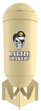 Battle Shakers Bomb Shaker Cup | 590 ml auslaufsicherer Protein-Shaker | Proteinbecher mit Aufbewahrungsfach | spülmaschinenfest | BPA-frei | Wüstensand