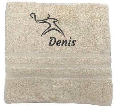 Tennis Personalisiertes Handtuch mit Namen Schön gestickter Sport Name Handbadetuch 100% Baumwollhandtuch Sportliche Motive Personalized Custom Towel with Name (100 x 50 cm, Tennis)