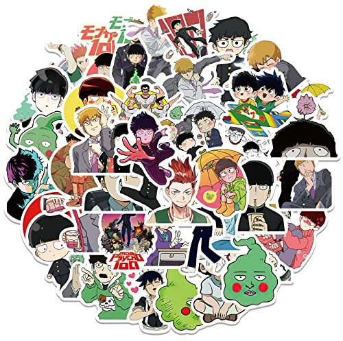 Anime Mob Psycho Aufkleber Pack 50pcs für Wasserflaschen Laptop Skateboard Notebook, Geschenk für Erwachsene Kinder Teens