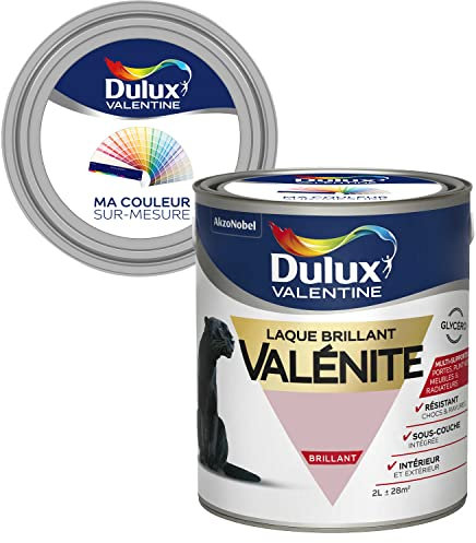 Ma Couleur Sur-mesure par Dulux Valentine – Peinture Laque Glycéro - Grande résistance pour boiseries et ferronneries - Brillant Rose des Sables 2 L