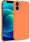 MyGadget Hülle kompatibel mit iPhone 12 - Zweilagige Handyhülle mit Kameraschutz - Cover mit Innenfutter & Silikon außen - Orange