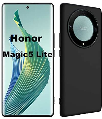 Wigento Für Honor Magic 5 Lite Silikoncase TPU Schutz Schwarz Handy Tasche Hülle Cover Etui Zubehör