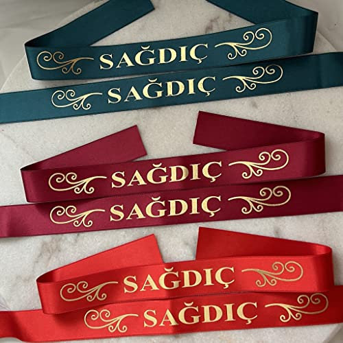 Trauzeuge Sağdıç Band für Ärmel – Elegantes Accessoire in Rot, Türkis und Bordeaux für den besonderen Tag