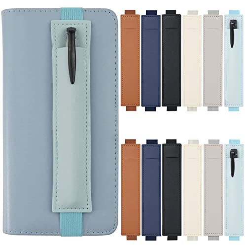 MEZOKUCEL 12 Pezzi Portapenne con Fascia Elastica, Portapenna per Agenda, Fascia Porta Penne, Passante per Penna, Astuccio per Penna, Penna Custodia in Pu Pelle per Diari Quaderni Planner