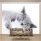 Tapete 3D Wandbild Katzen Tiere Fototapete 3D Effekt Vliestapete Wohnzimmer Schlafzimmer Wanddeko