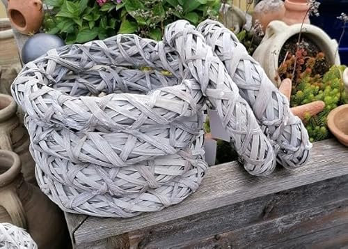 NEU !! 6-er Set ø 25 cm Tür-, Deko-, Wand-, Tisch-, Weidenkranz, Rohling, hellgrau gekalkt