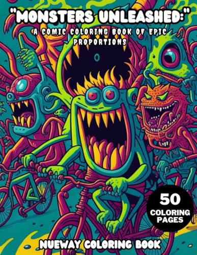 adorable creepy monster coloring book for kids: monster cycling fantasy coloring book for kids teens and adult