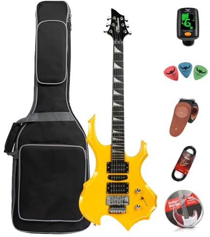 Guitare électrique adulte débutant débutant guitare rock costume professionnel (Yellow)