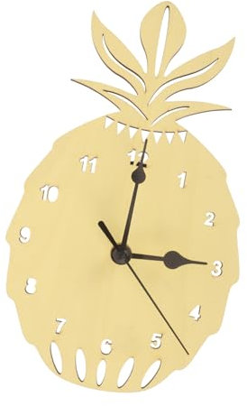 DOITOOL Wanduhr Im Rustikalen Stil Dekorative Ananas-Form Stumme Uhr Für Die Inneneinrichtung