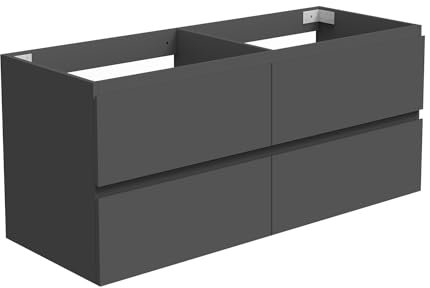 Aica Sanitär Waschbeckenunterschrank 120cm Unterschrank Badschrank Waschtischunterschrank Dunkelgrau