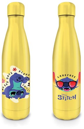 empireposter Disney Lilo and Stitch - Borraccia in alluminio con coperchio, dimensioni: Ø 6,5 x 28 cm