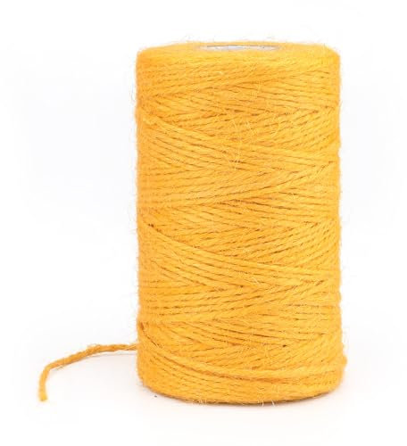 G2PLUS 100M Giallo Naturale Iuta Spago,Corda di Iuta,2MM Spago da Giardinaggio,Spago di Juta a 4 Capi per Artigianato Fai da Te,Giardinaggio,Confezioni Regalo,Piante
