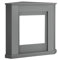 Corner Electric Fireplace Remote Control Triangle LED Log Fire Modern Mantle (Fire Surround Grey)