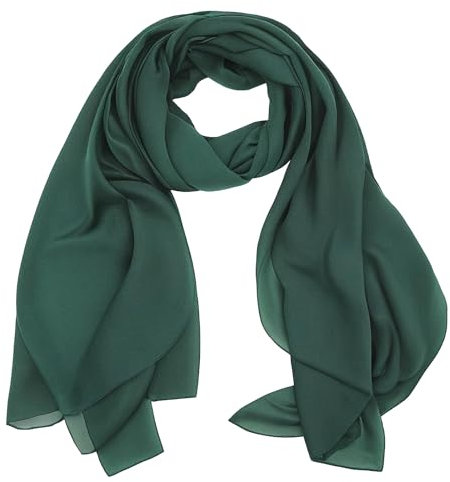 lifwimner Damen Hijab, Chiffon Kopftuch, 175x70cm, Dunkelgrün