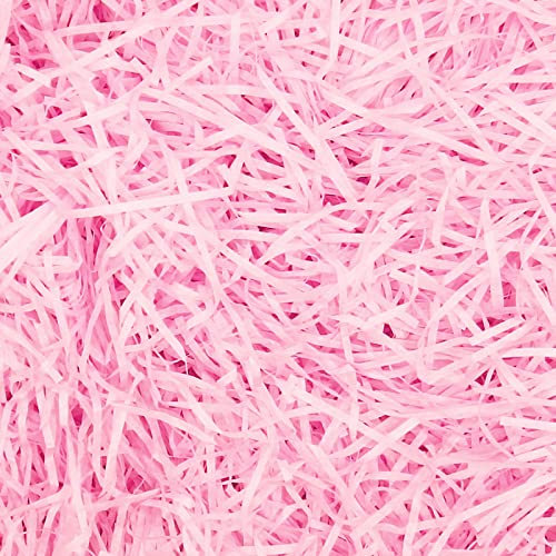 Mamiddle Papier Déchiqueté Raffia 50g - Remplissage Cadeaux Écologique pour Paniers, Boîtes Cadeaux et Décoration de Fête (Rose)