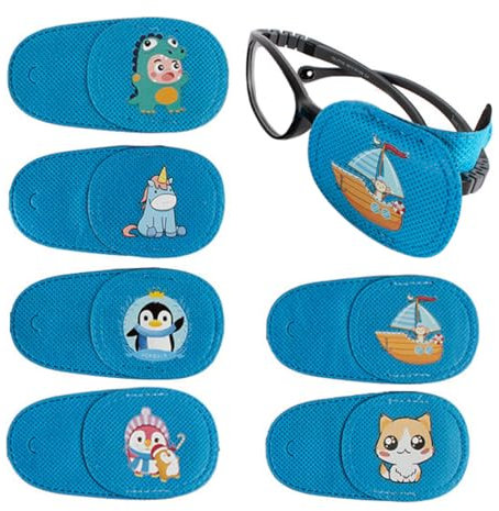 XPEX 6 Pièces Cache oeil enfant,Cache oeil pirate,Patchs Oculaires Médicaux, Cache-œil Pirate, Patchs Yeux Strabisme Ajustables Confortables, Pansements Oculaires Médicaux(oeil droit)