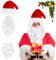 IHLOOTD Weihnachtsmann Perücke mit Bart und Mütze, Weihnachtsmütze für Erwachsene, Weihnachtsmann Kostüm Zubehör, Weihnachtsmann Nikolaus Perücke, Santa Claus Bart weiß (A)