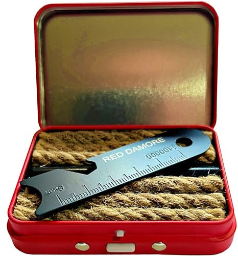 RED DAMORE - TINDERBOX EXPLORER - Set di accendifuoco, Ferrostange, acciaio antincendio, acciaio antincendio, scout, campeggio, EDC, Bushcraft