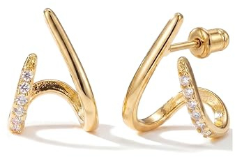 MUMREUES Ohrringe Gold Damen Stecker Vergoldet Goldene Ohrstecker Schmuck | Ohrstecker Gold Hypoallergen,Goldene Ohrringe Damen Wasserfest,Ohrringe Stecker, Schmuck Geschenk für Frauen