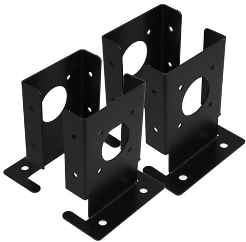 Hemobllo 4pcs Iron Fence Base Support Brackets for Garden Fence Trellis Fixings