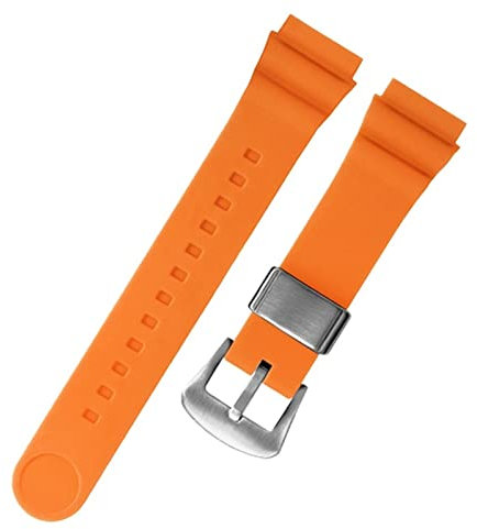 INFRI Per seiko 5 n. Uomini di orologi solari uomini in gomma in silicone 22mm Sports immersioni in scatola SNE537 SRPA83J1 Cinturino da polso(Orange silver buckle)