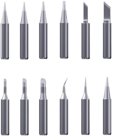 Wjelet 12 PCS Soldering Iron Tips, 900M Soldering Tips Replacement Solder Tips for Hakko, Yihua, Atten, Quick, Ryobi, and More Soldering Stations/Guns