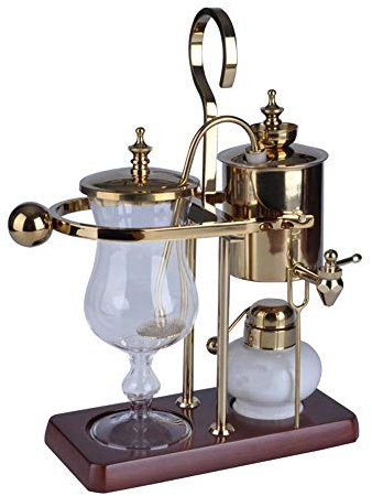 IUBGFTO Cafeteras Cafetera Casera Royal Golden Cafetera Belga Semiautomática 85cc*5 (5 Porciones)