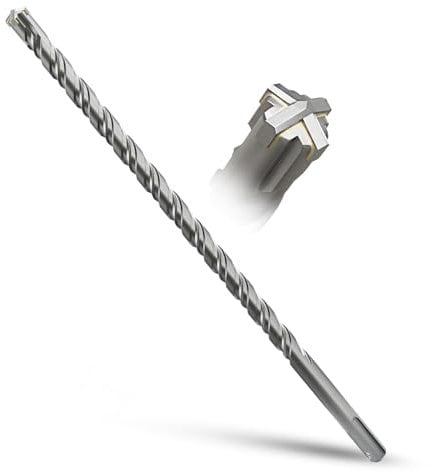 METOTY SDS Plus Drill Bit 14 mm x 310 mm, Masonry Drill, Hammer Drill, Concrete Drill, for Stone, Concrete, Natural Stone, Brick Wall