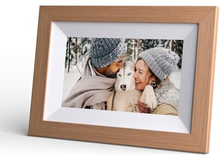 KODAK Digital Photo Frame, 7 inch, Touchscreen, WiFi enabled, Resolution 1024 * 600 16:9, Built in 32GB memory, Burlywood Frame, photo, music, video, weather, calendar, clock, alarm