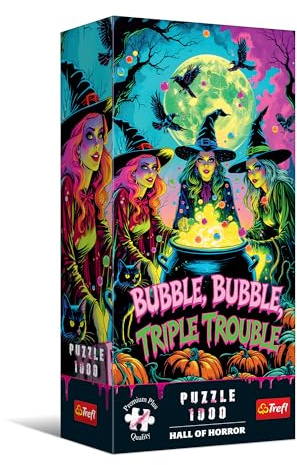 Trefl Witches - 1000 Piece Puzzle 26.9x18.9 | Premium Plus Quality: Hall of Horror, Series Full of Horror and Dark Atmosphere, 14+