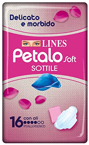 Lines Assorbenti con Ali Petalo Soft, 16 Assorbenti (Confezione da 3)