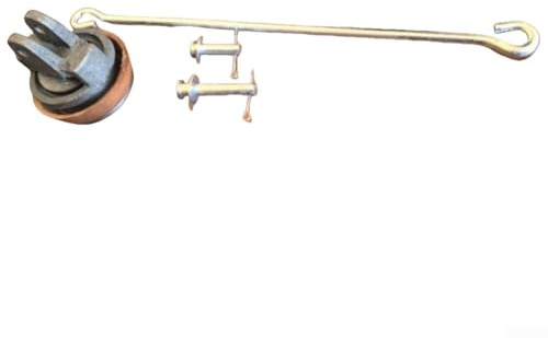 Durashmall Pompe manuelle de rechange en fonte et cuir synthétique pour pompe à eau de jardin avec tige de piston galvanisée et kit de joint pour entretien extérieur Gris/marron/argenté