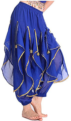 MUNAFIE Bauchtanz Hose, Tanzhosen für Damen, Bauchtanz Kostüm Damen Marineblau