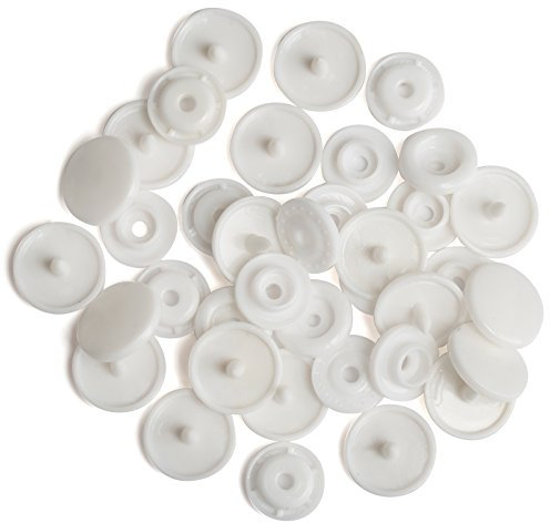 LIHAO T5 Druckknöpfe Weiß Nähfrei Snaps 100 Set Buttons für DIY Basteln (Farbe 22)