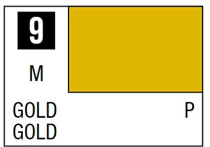 Gundam Mr. Colour 9 - Gold (Metallic / Primary) Paint 10ml. Bottle Hobby