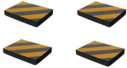 SNS SAFETY LTD Paracolpi Adesivi, in Gomma Schiumata, per Parcheggi, Garage e Magazzini, 24x18x3 cm, 4 pezzi (Nero Giallo)