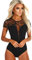 NBBNYJ Body Donna Elegante Vintage Estivi Manica Corta In Pizzo Nero Bodysuit Blusa Camicie Top Tuta Abbigliamento (Nero, S)