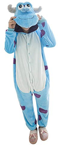 FunnyCos Adult Onesie Animal Pajamas Unisex Halloween Cosplay Costume Loungewear Sullivan XL