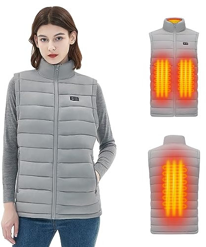 Women's Lightweight Heated Vest,Electric Heated Body Warmer Rechargeable Heated Coat Heating Jacket for Woman,3 Heating Levels Heating Clothes for Outdoor Activities,Daily Life(Battery Not Included)