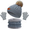 Beifon Kinder Wintermütze, Schal und Handschuhe Set - Strickmütze für Mädchen und Jungen - Warme Winter Beanie Hut mit Rundem Schal für 3-8 Jahre