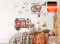 Osomhome | Wohnzimmer Wandtattoo Kinderzimmer Junge | Wandsticker Mädchen Babyzimmer Aufkleber | Feuerwehr Hubschrauber Wanddeko Schalfzimmer | os2801 140x107 cm