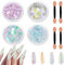 Allstarry 4 Colors Chameleon Flakes, 5g/0.18oz Premium Sparkle Colorshift Pigment Powder for Epoxy Resin Slime Tumbler Making DIY Project Scrapbook Makeup Nail Art Paint Decoration