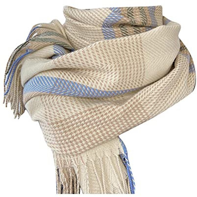 Schal Damen Winter Kariert Groß Warm XXL Winterschal Kuschelig Deckel Fransen Tartan Schal Weich Kariert Elegant Lang Karo Frauen Schlupfschal Deckenschal Hijab Scarf