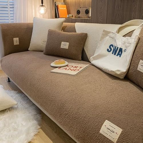 VEAI Samt Sofabezüge 1 2 3 4 Sitzer Sofabezug Couchbezug L Form Ecksofa Sofa/Couch überwurfdecke, Samt Couch Überwürfe Sofahusse Sofaüberwürfe rutschfest Sofa Abdeckung(Z,110x180cm)